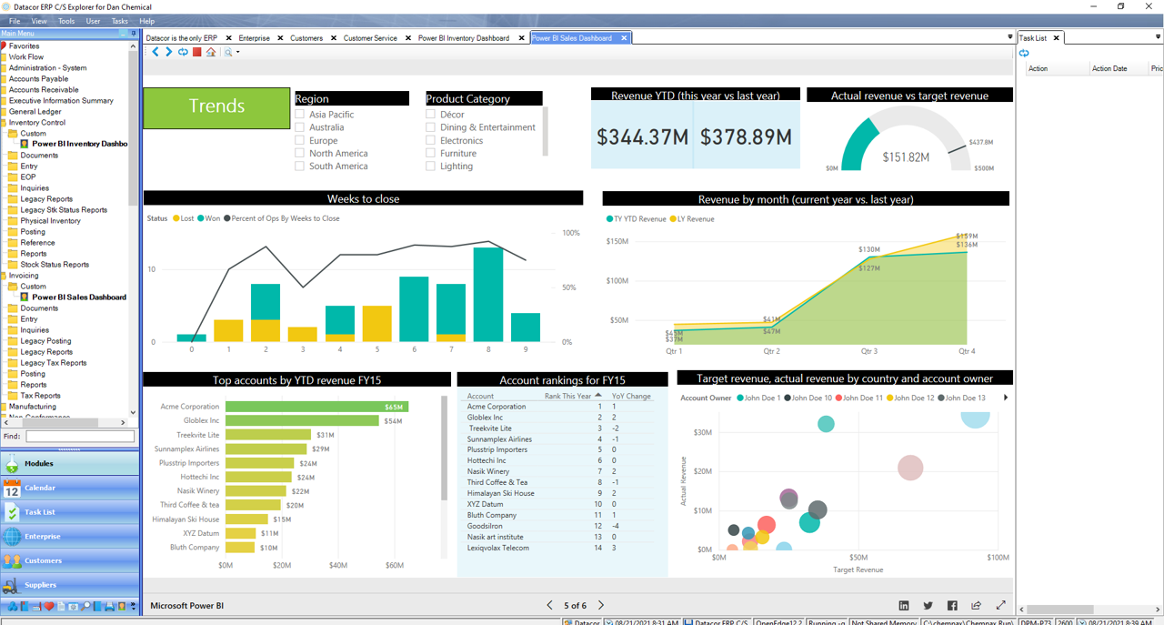 screenshot of Datacor ERP